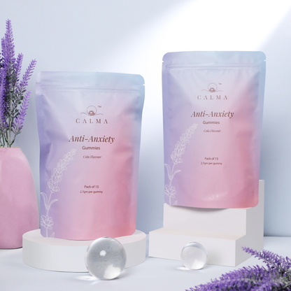Calma Anti Anxiety Gummies for stress relief and emotional balance pouch pack