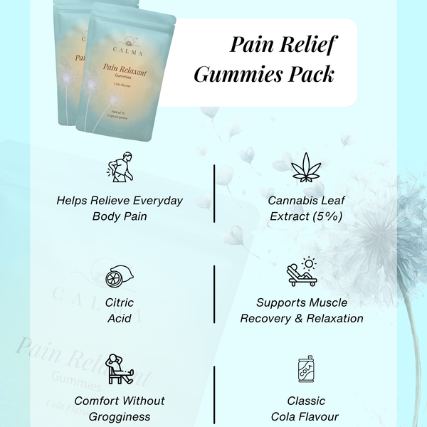 Calma Pain Relief Gummies pack for body pain relief and muscle recovery