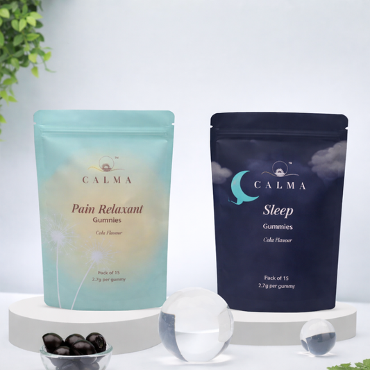 Calma Pain Relief and Sleep Support Gummies combo for recovery and restful sleep